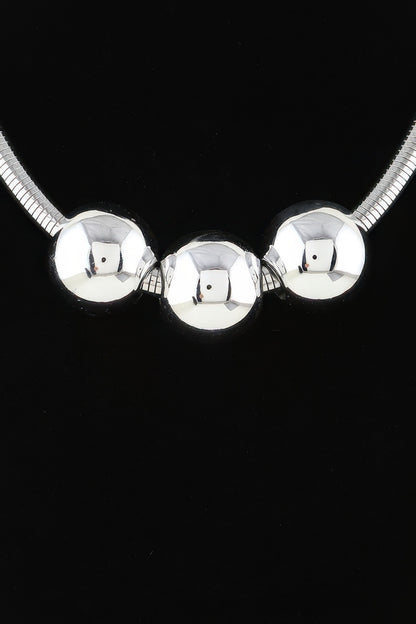 Triple Shiny Bead Statement Necklace