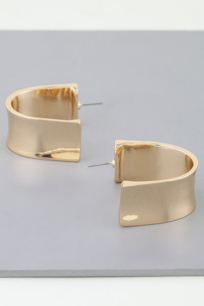Shiny Open Hoop Earrings