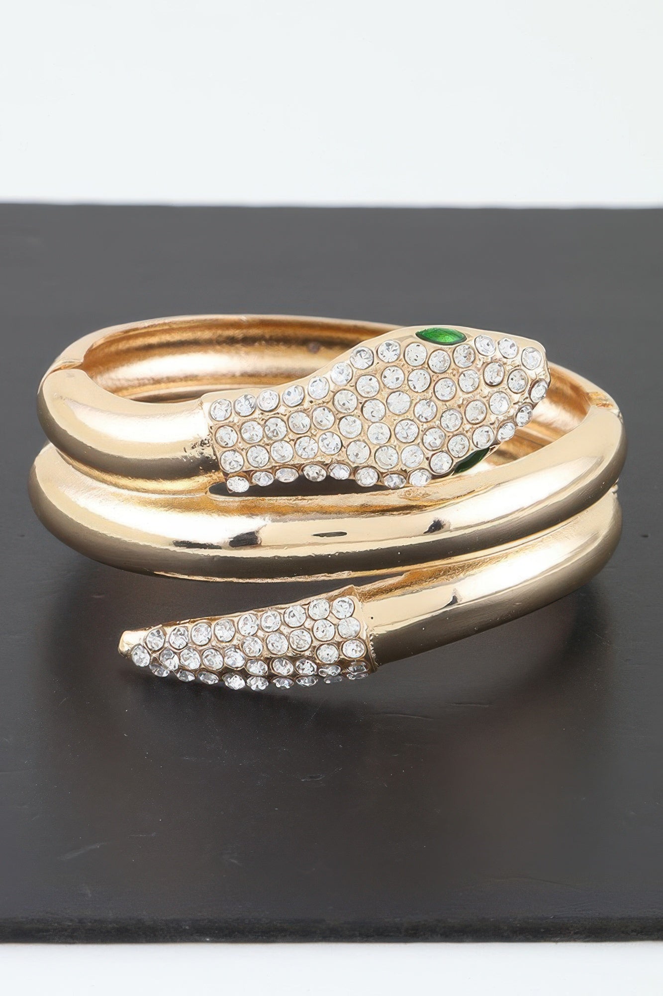 Bejeweled Snake Wrap Cuff Bracelet