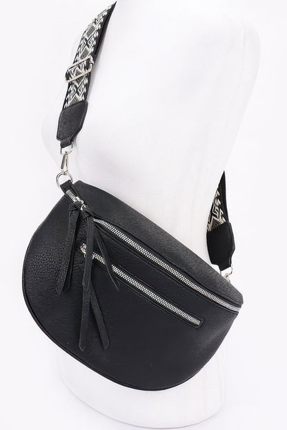 Faux Leather Crossbody Bag Belt