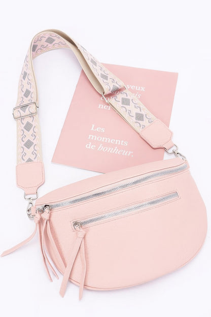 Faux Leather Crossbody Bag Belt