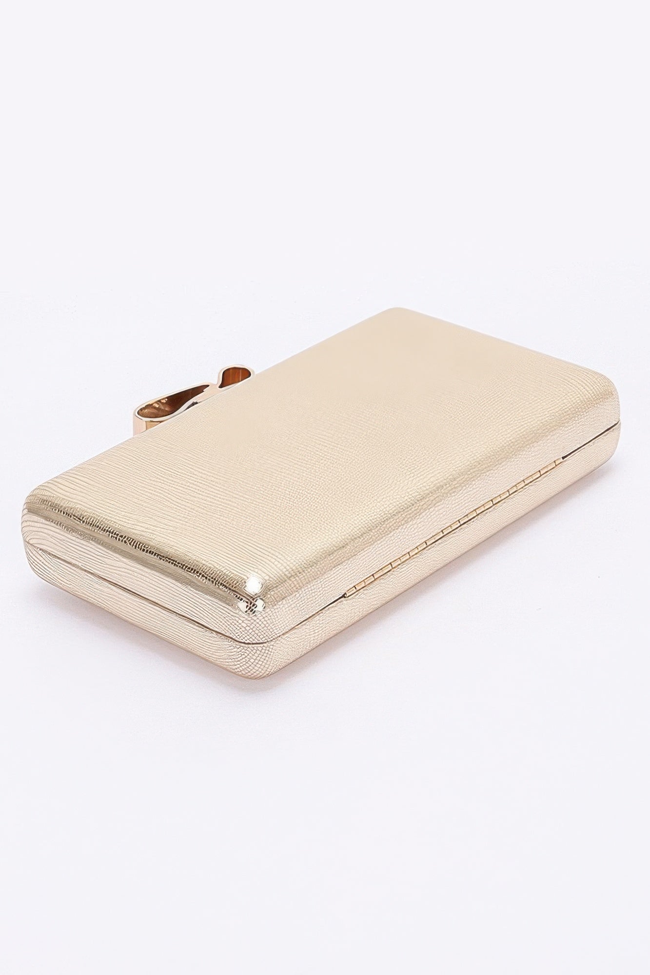 Metal Ribbon Top Case Clutch