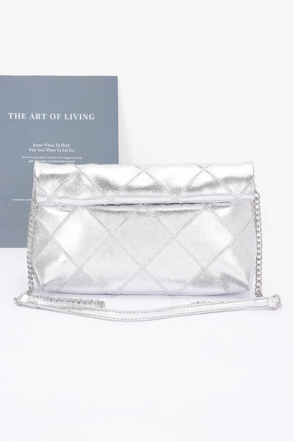 Quilted Faux Leather Pouch