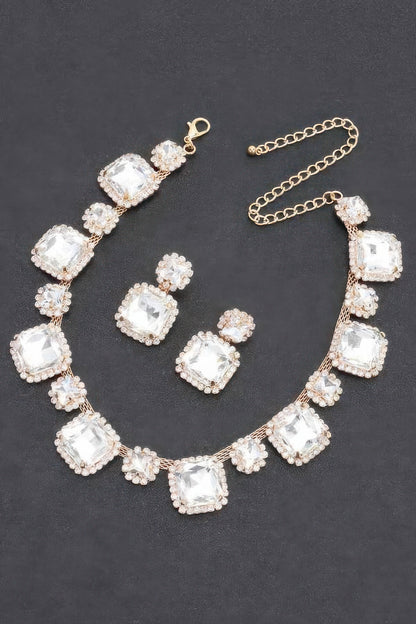 Rhinestone Party Necklace Set