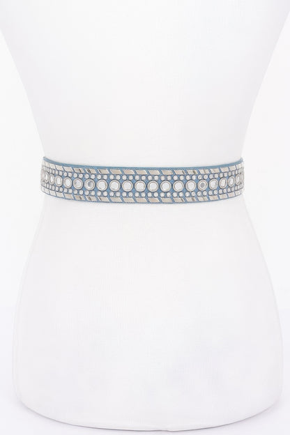 Rhinestone Metal Studded Multi Metal Belt