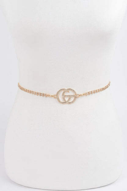 Rhinestone Metal Chain Belt