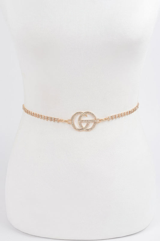 Rhinestone Metal Chain Belt