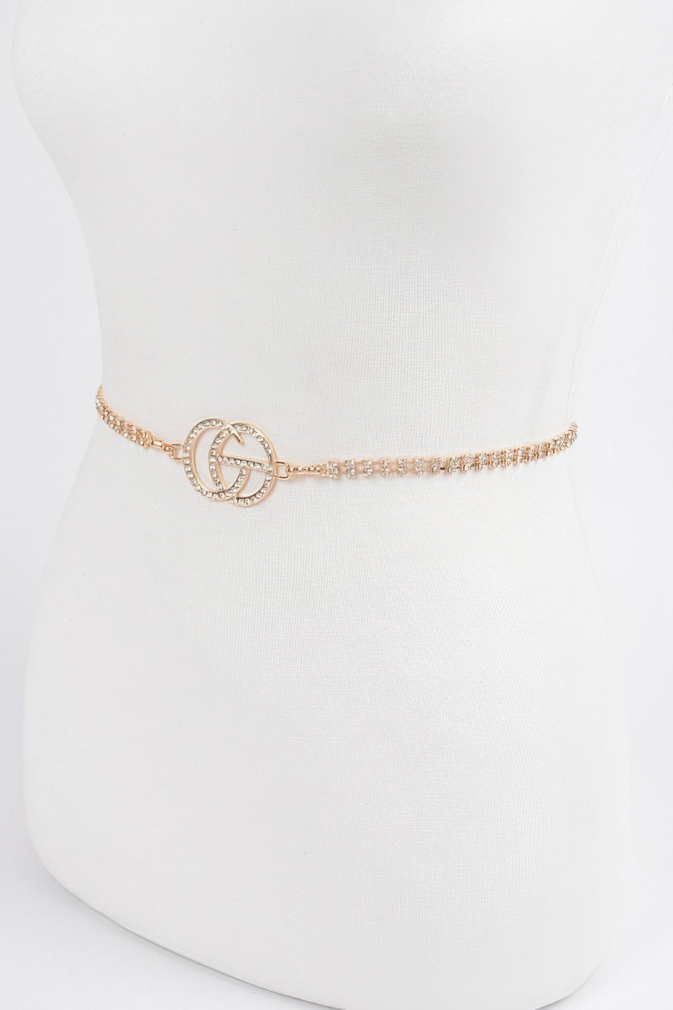 Rhinestone Metal Chain Belt