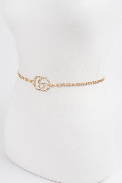 Rhinestone Metal Chain Belt
