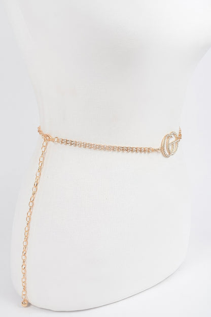 Rhinestone Metal Chain Belt