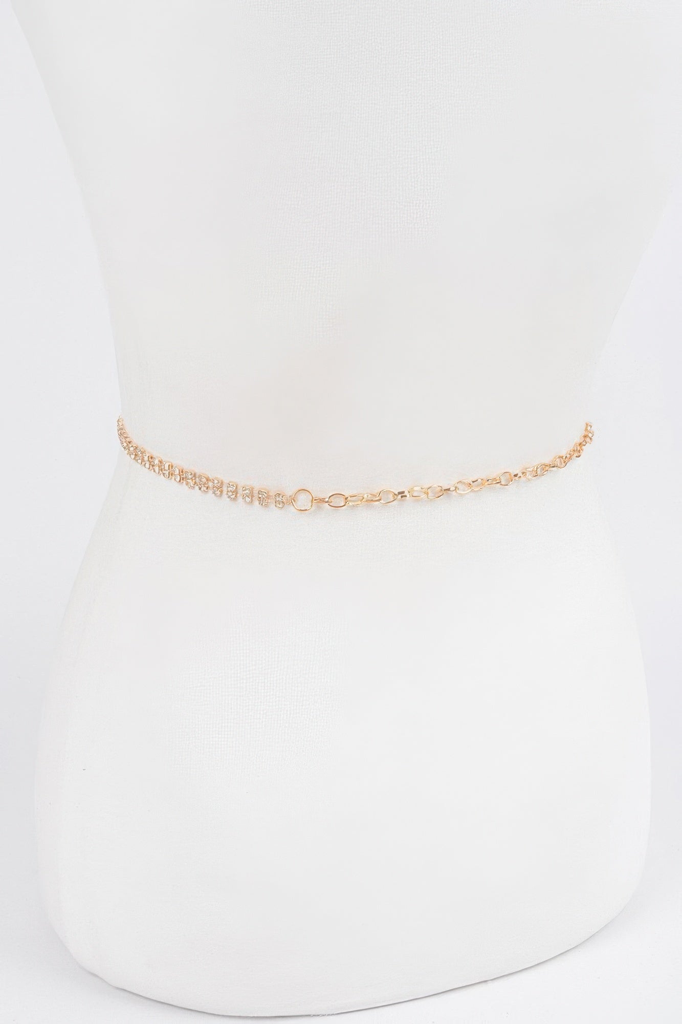 Rhinestone Metal Chain Belt
