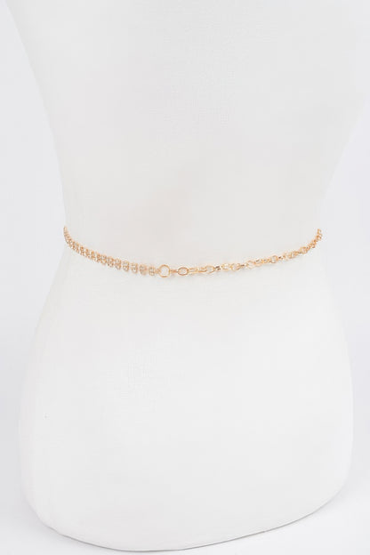 Rhinestone Metal Chain Belt