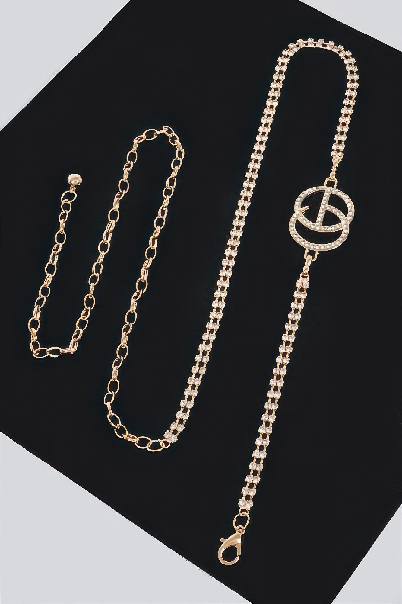 Rhinestone Metal Chain Belt