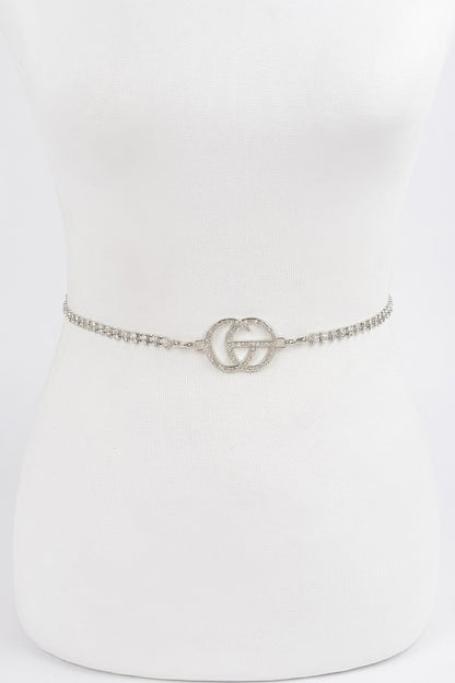 Rhinestone Metal Chain Belt