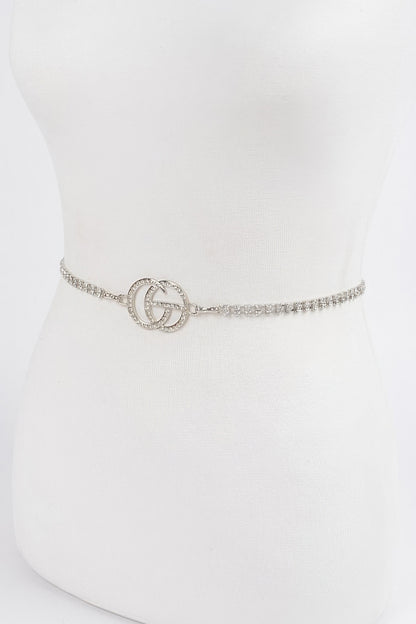 Rhinestone Metal Chain Belt