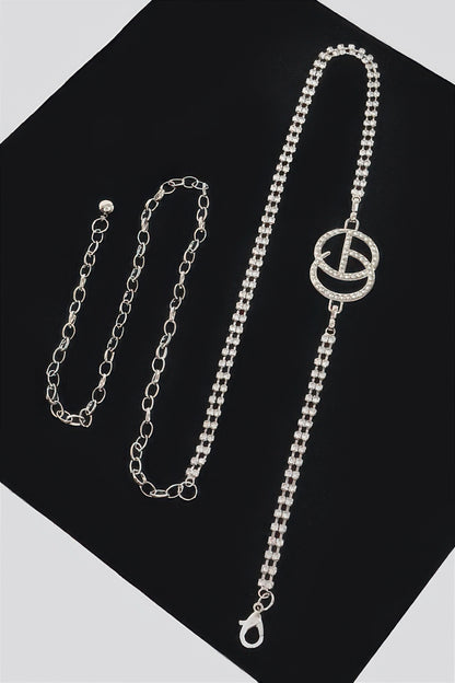 Rhinestone Metal Chain Belt