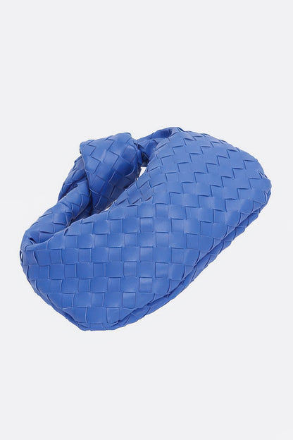 Faux Leather Braided Zip Bag