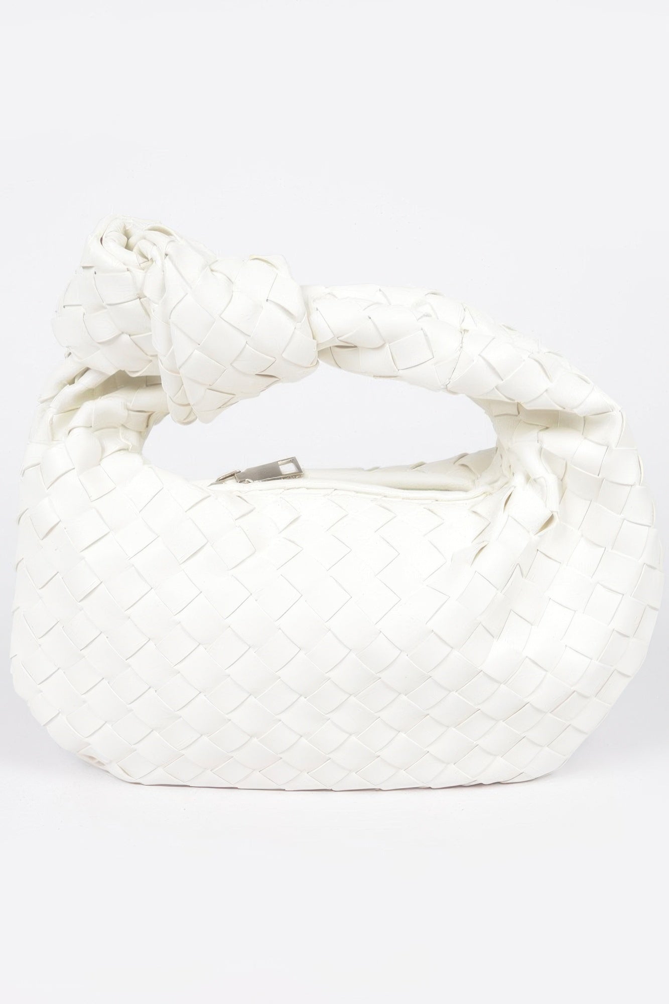 Faux Leather Braided Zip Bag