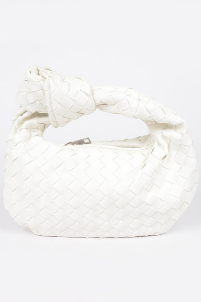 Faux Leather Braided Zip Bag