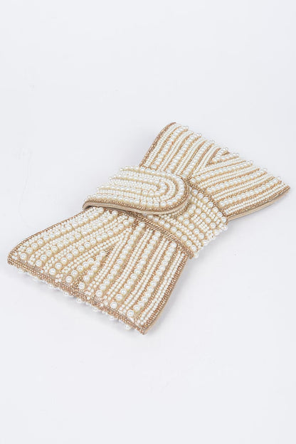 Rhinestone And Pearl Party Clutch