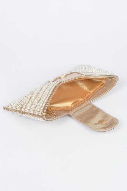 Rhinestone And Pearl Party Clutch