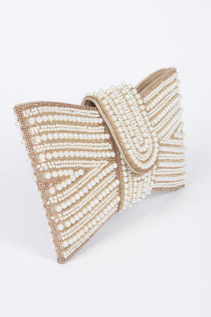 Rhinestone And Pearl Party Clutch