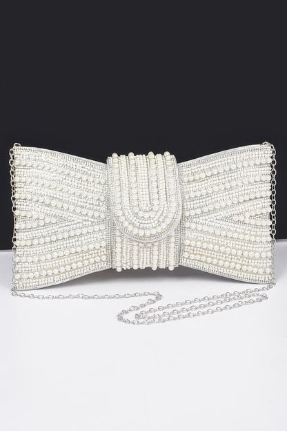 Rhinestone And Pearl Party Clutch