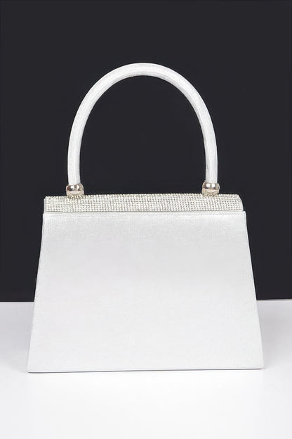 Rhinestone Ribbon Top Handle Bag