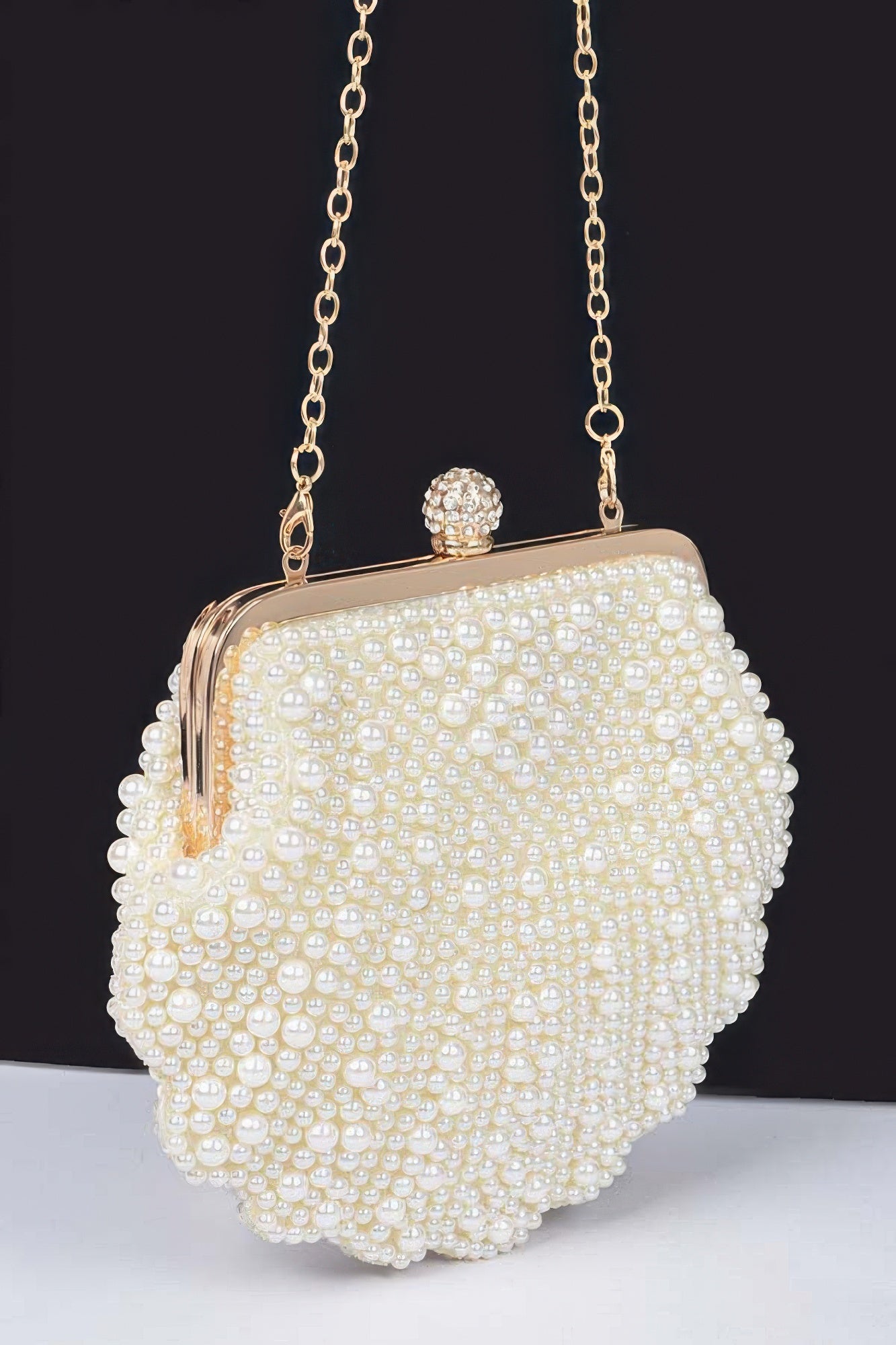 Faux Pearl Party Clutch