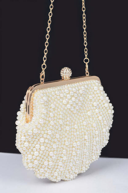 Faux Pearl Party Clutch