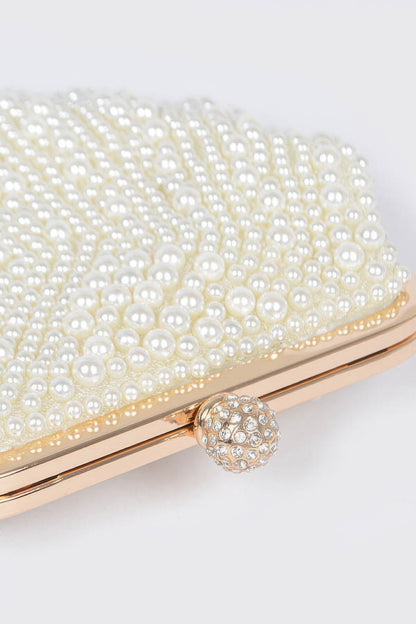 Faux Pearl Party Clutch
