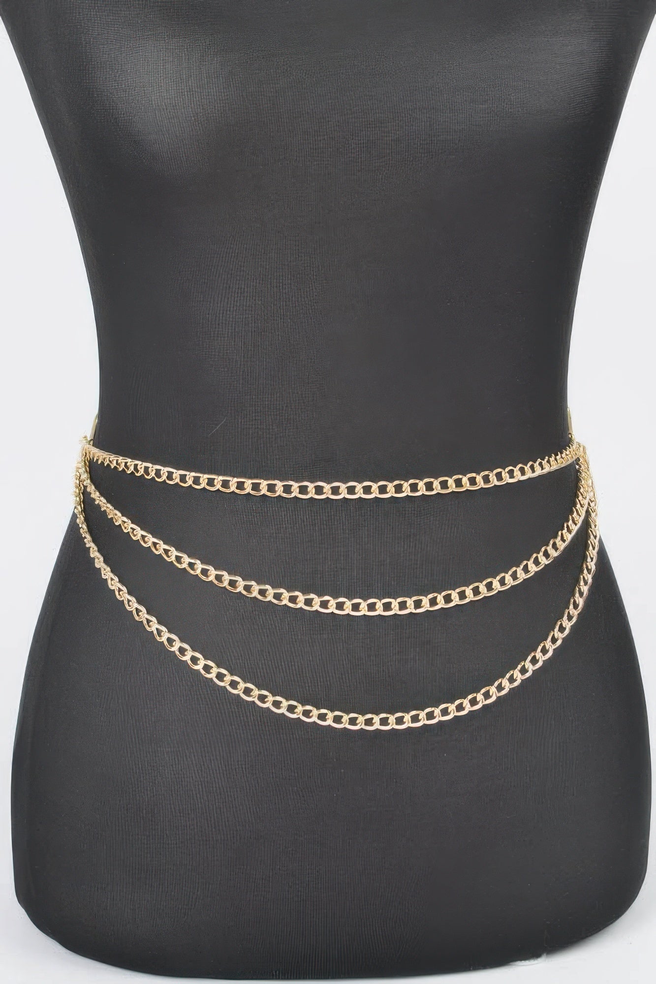 Multi Layered Metal Plus Size Chain Belt