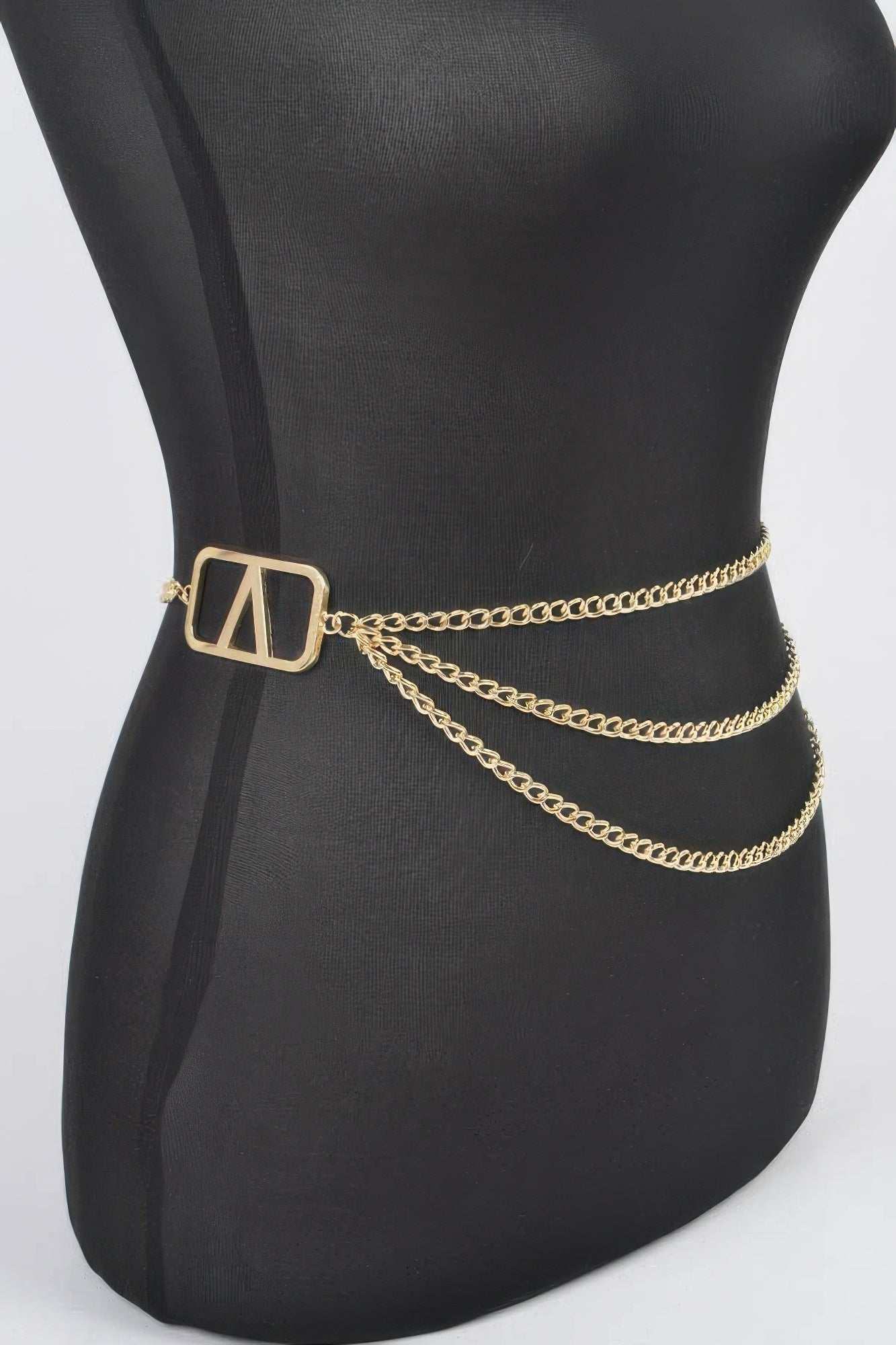 Multi Layered Metal Plus Size Chain Belt