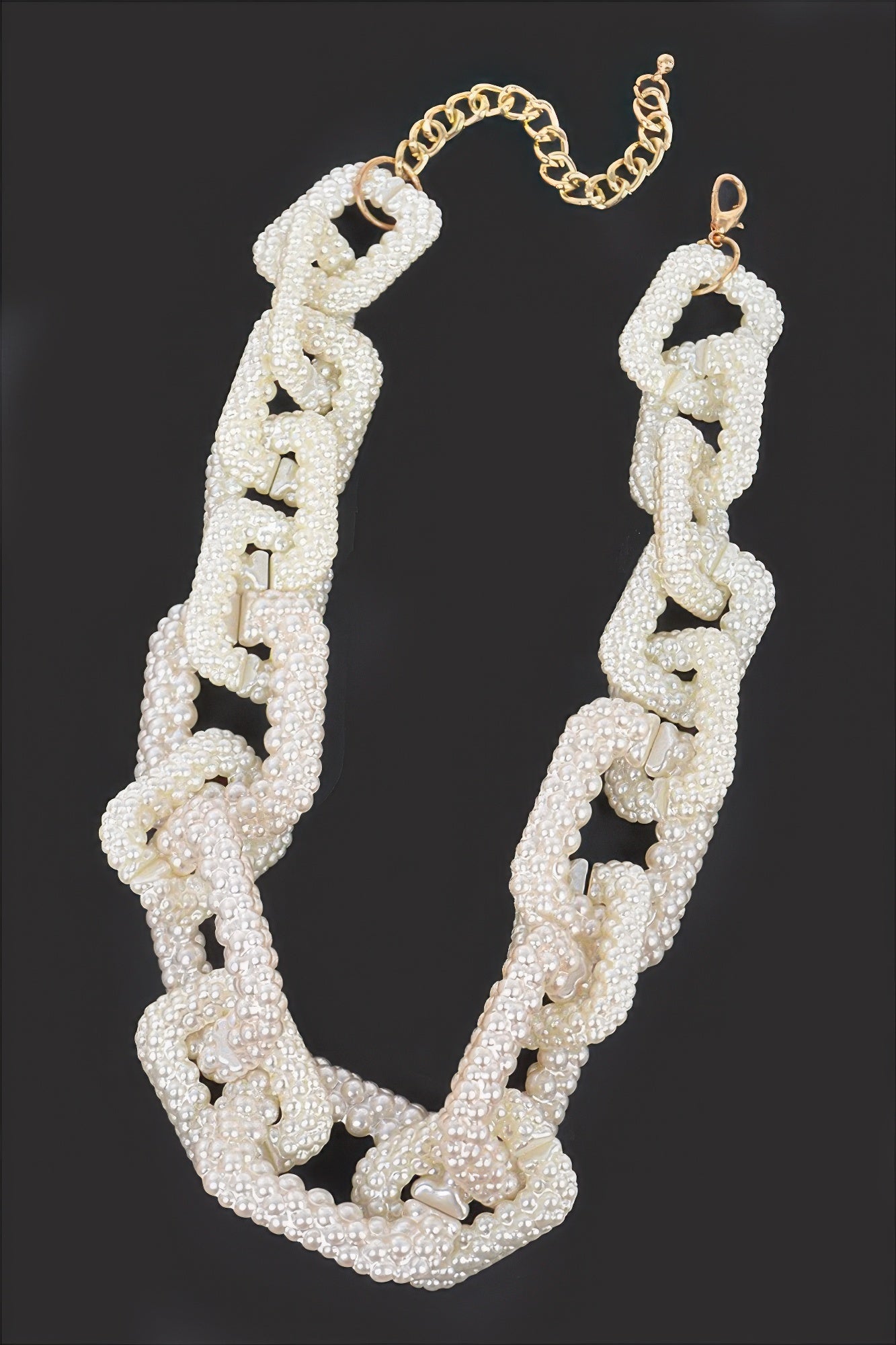 Faux Pearl Link Chain Necklace