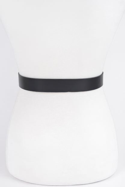 Faux Leather Metal Buckle Belt