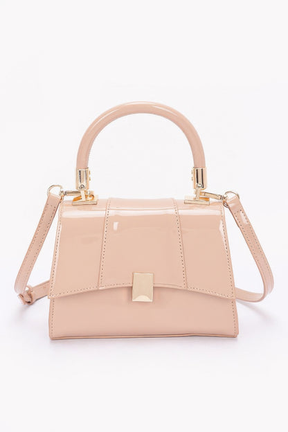 Enamel Flap Crossbody Bag 