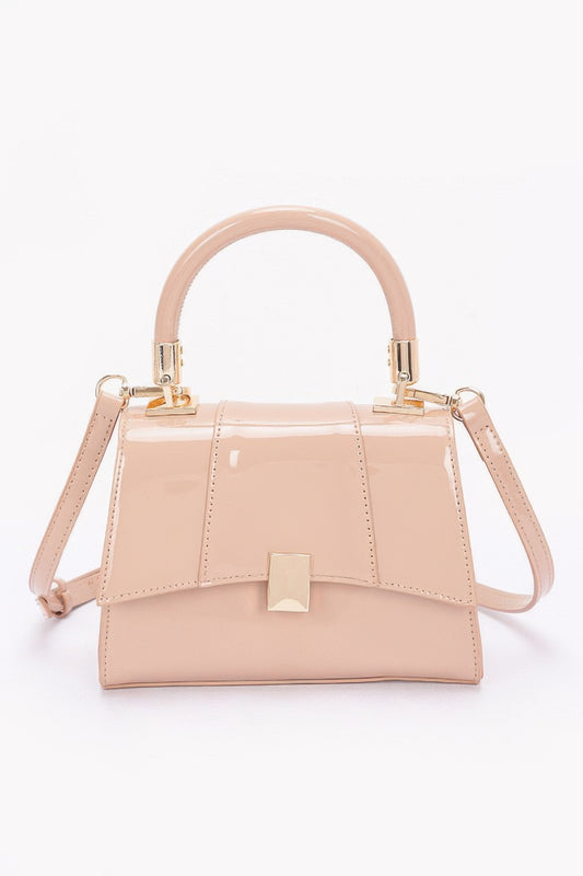 Enamel Flap Crossbody Bag 