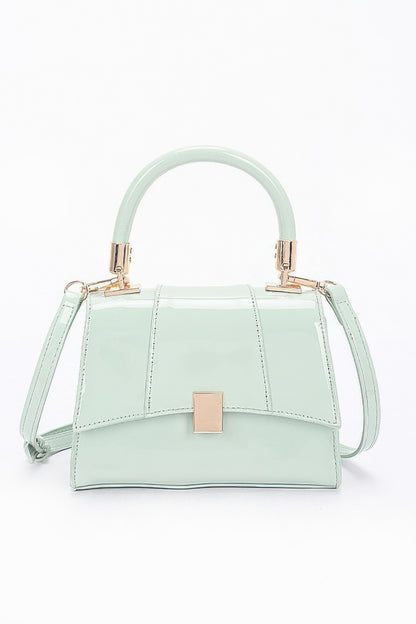 Enamel Flap Crossbody Bag 