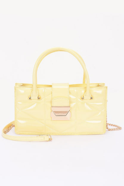 Embossed Enamel Handle Clutch