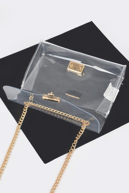 Transparent Chain Crossbody Bag
