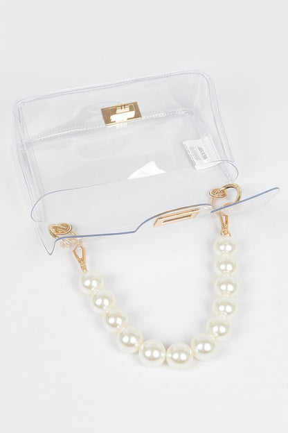 Transparent Cross Body Bag W Clear Chain