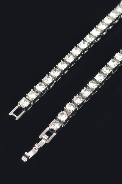 Rhinestone Chain Layered Necklace Chain