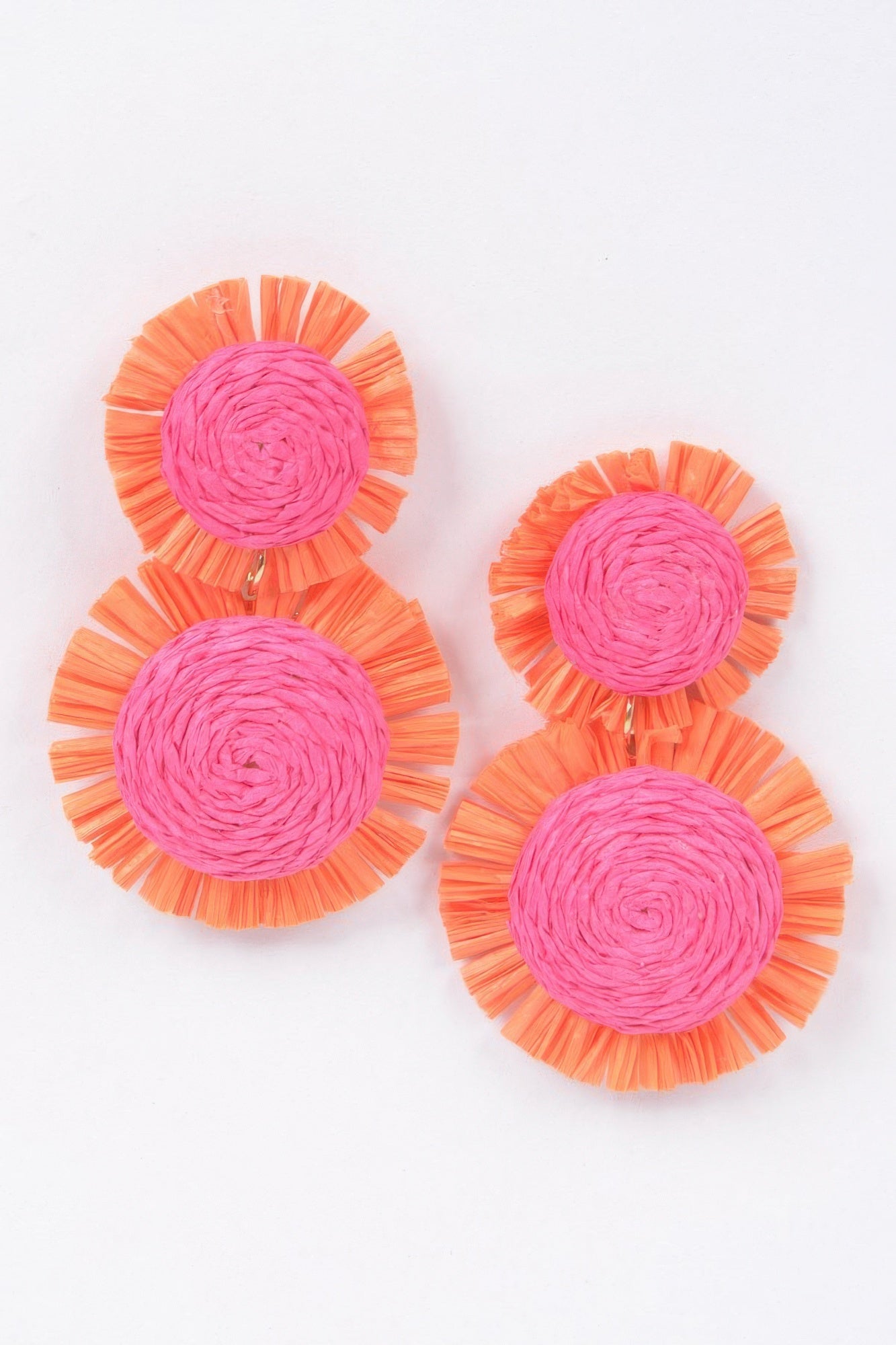 Faux Straw Dangling Earring
