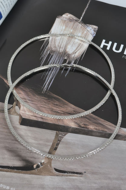 12cm Double Rhinestone Hoop Earrings