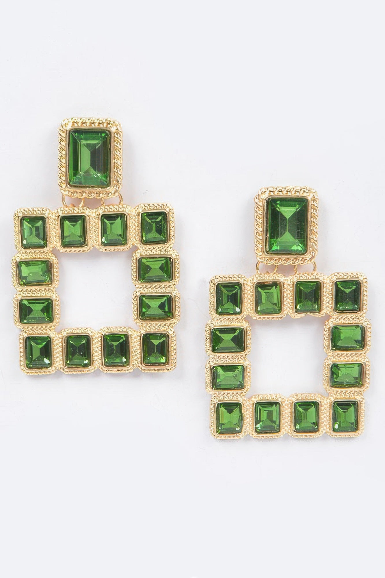 Multi Square Gemstone Earrings