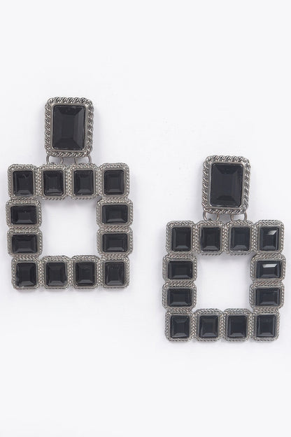 Multi Square Gemstone Earrings