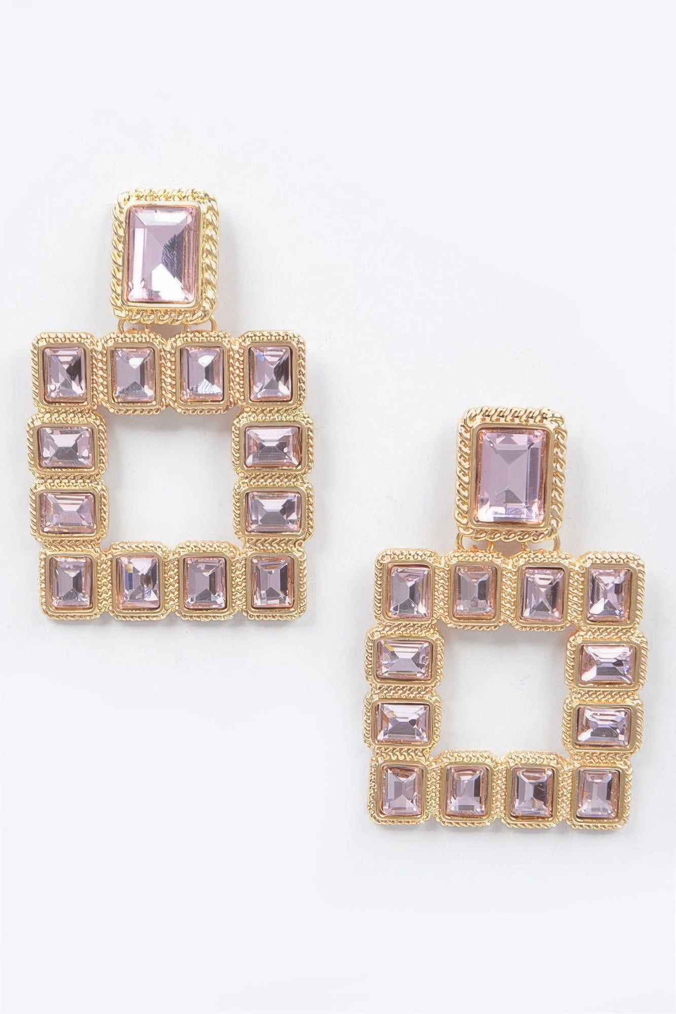 Multi Square Gemstone Earrings
