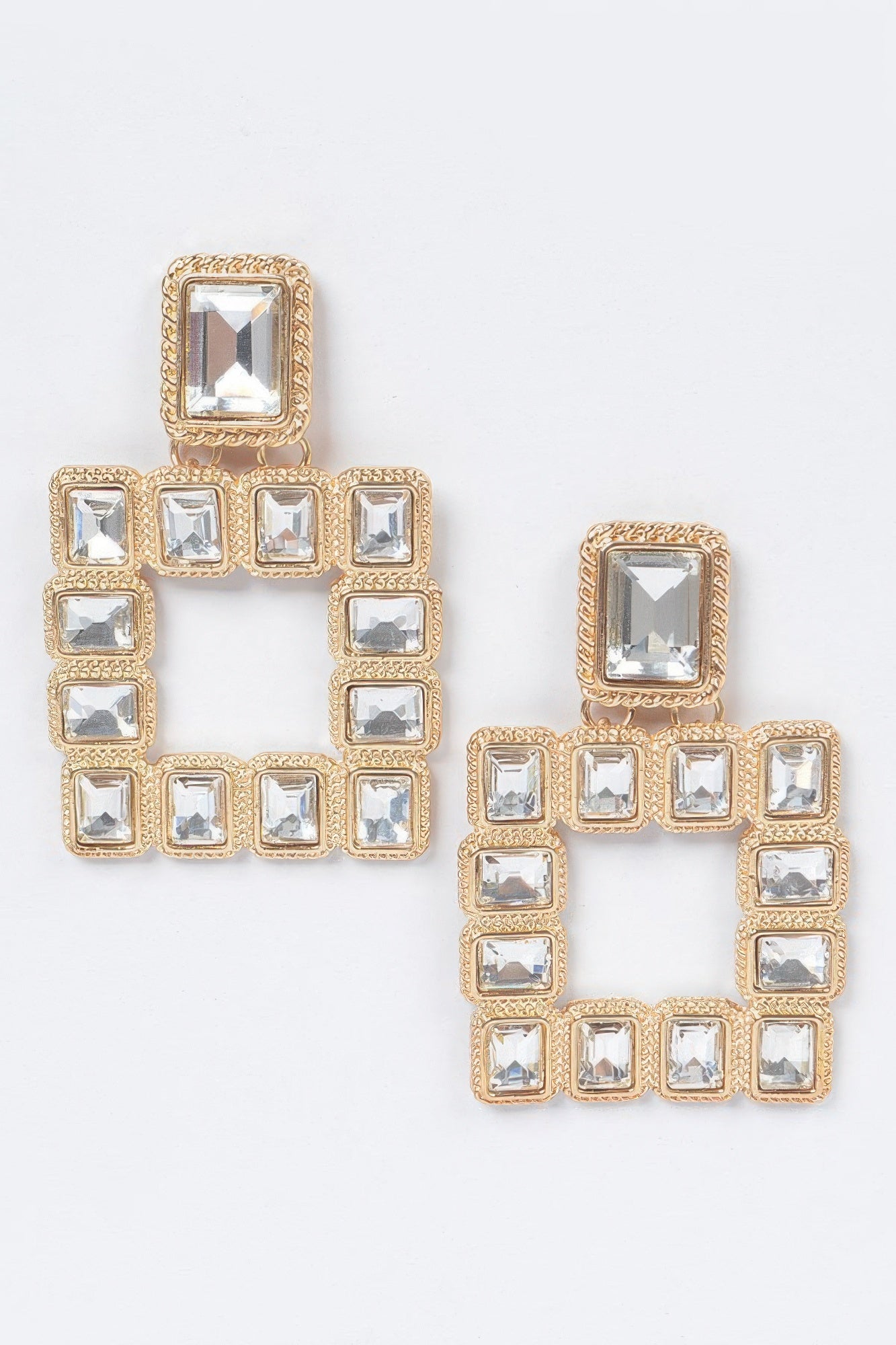 Multi Square Gemstone Earrings
