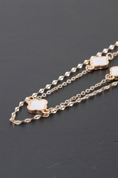 Double Clover Charm Choker Necklace