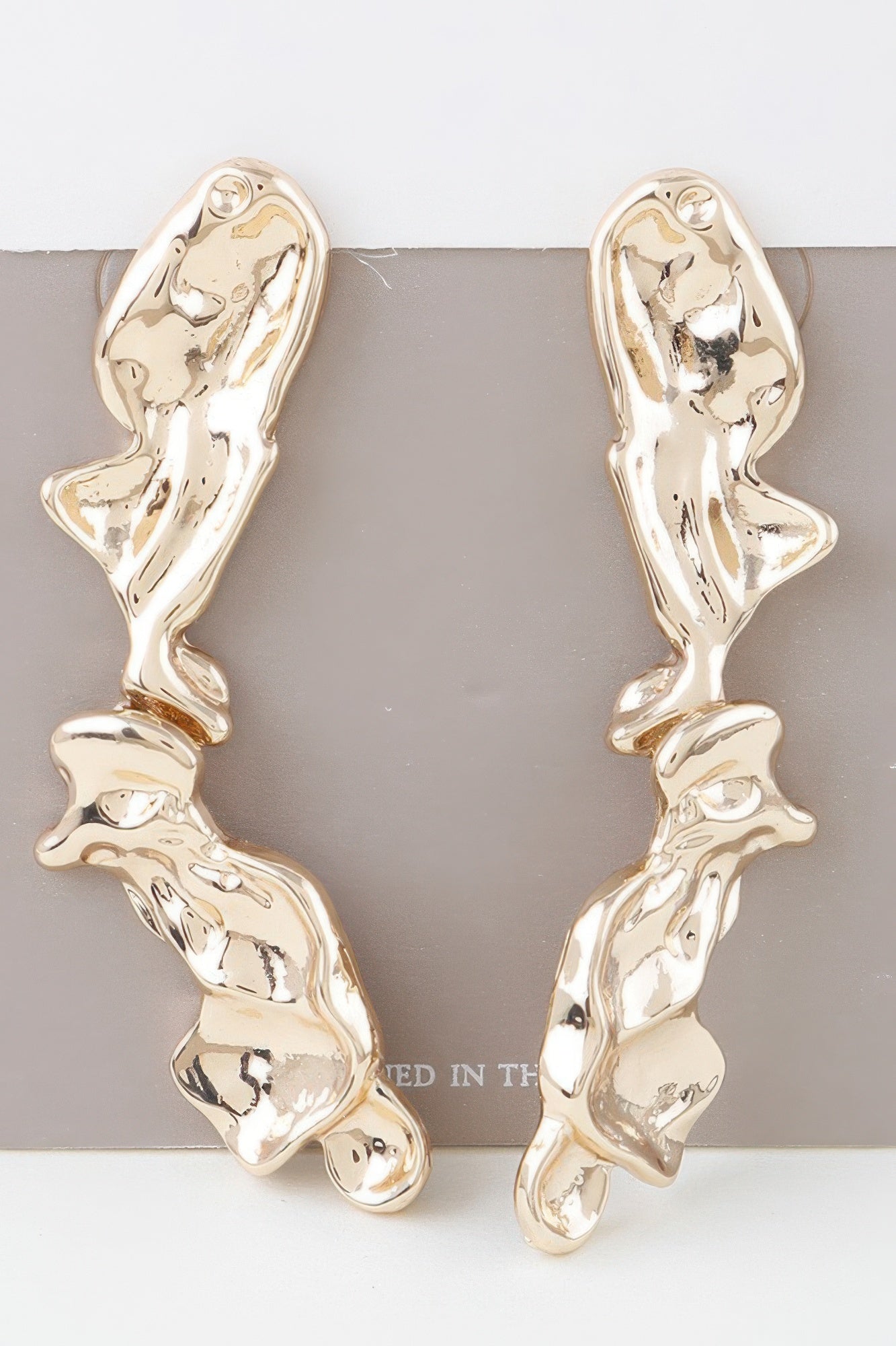 Shiny Abstract Ripple Earrings